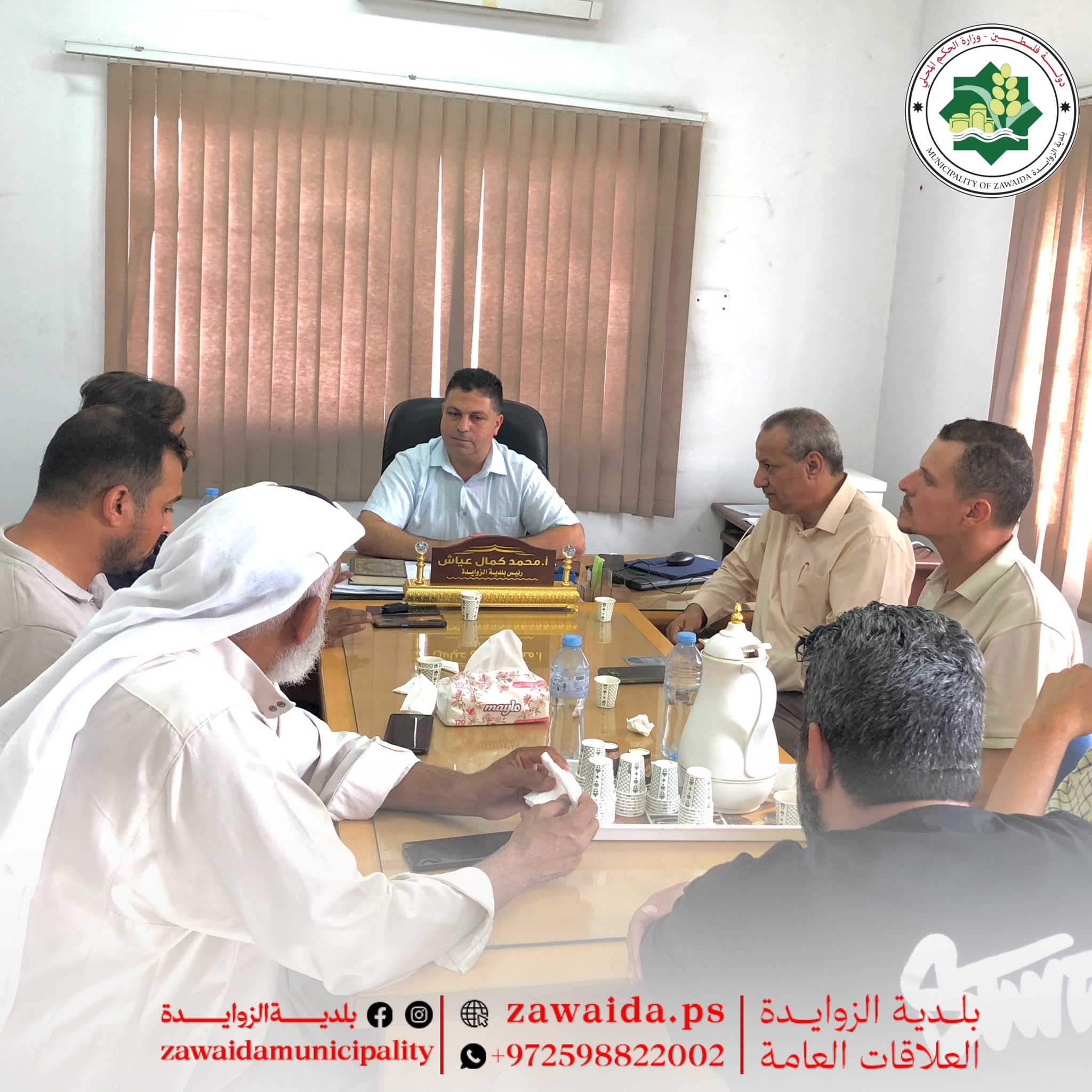 رئيس بلدية الزوايدة يستقبل وفدًا من وكالة غوث وتشغيل اللاجئين